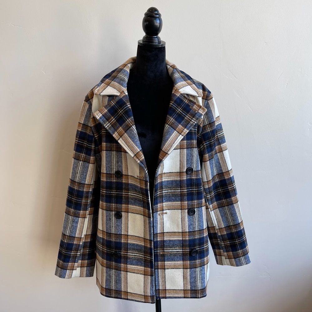 Sun + Stone Plaid Overcoat